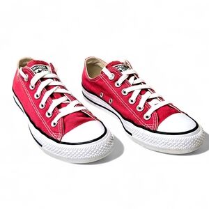 Converse All Stars Red, Low Top Sneakers. Size 7